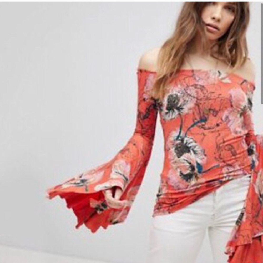 Birds of Paradise Print Off the should top